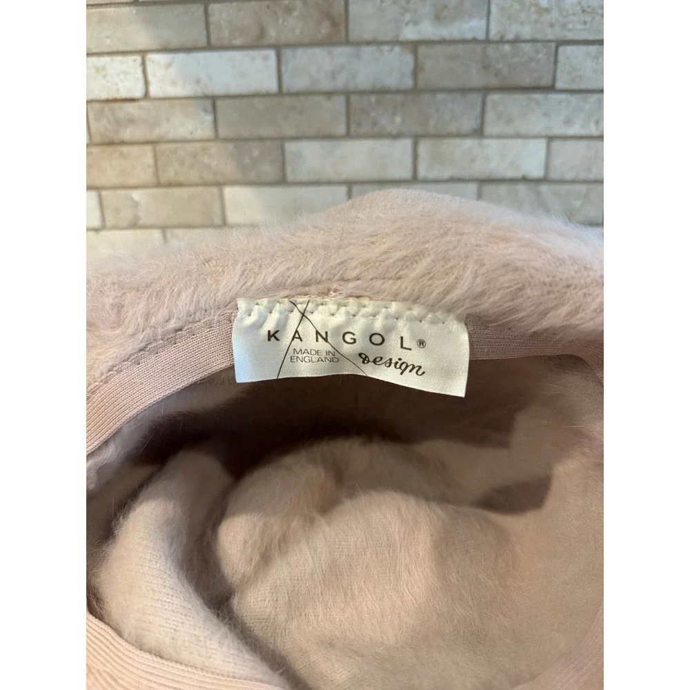 Vintage Kangol Hat Womens Bucket Fedora Soft Fuzzy Faux Fur Cap Beige Ladies